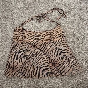 Zebra Print Halter Top